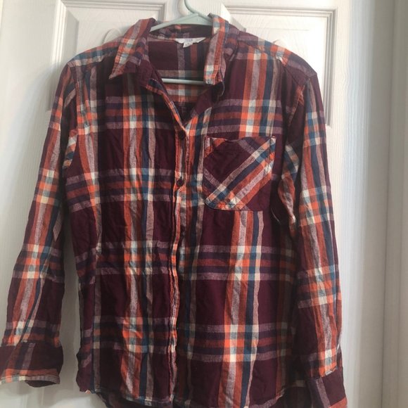 Plaid Button Down Top - Picture 1 of 3